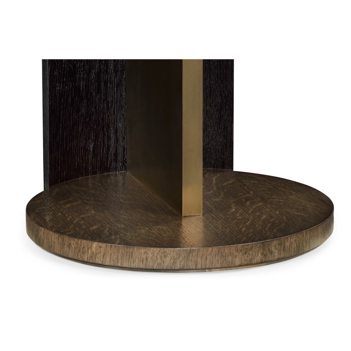 Round Oak with Large Oyster Side Table