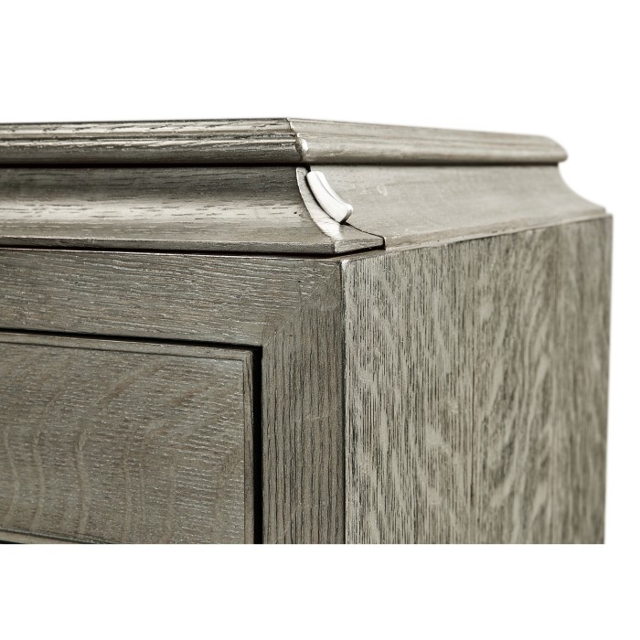 Small Pewter Oak Chest of Drawers