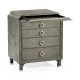 Small Pewter Oak Chest of Drawers