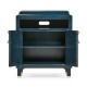 Antique Blue Oak Nightstand with Marble Top
