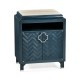 Antique Blue Oak Nightstand with Marble Top