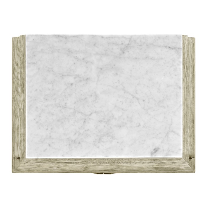 Greyed Oak Nightstand with Marble Top