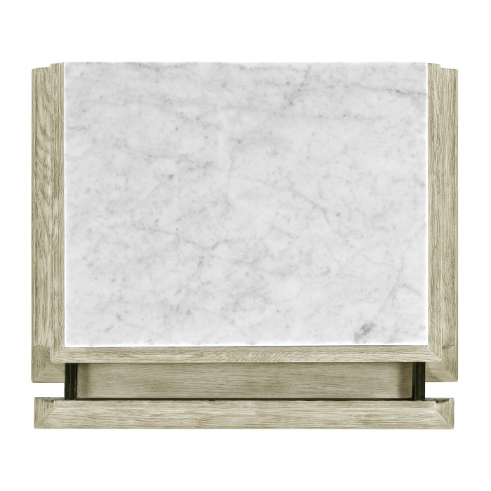 Greyed Oak Nightstand with Marble Top