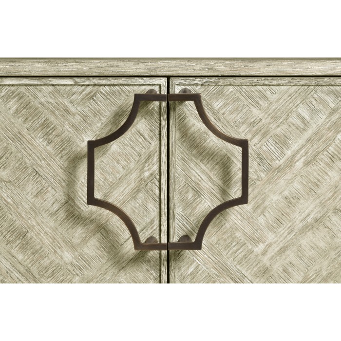 Greyed Oak Nightstand with Marble Top