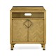 Natural Oak Nightstand with Marble Top