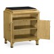 Natural Oak Nightstand with Marble Top