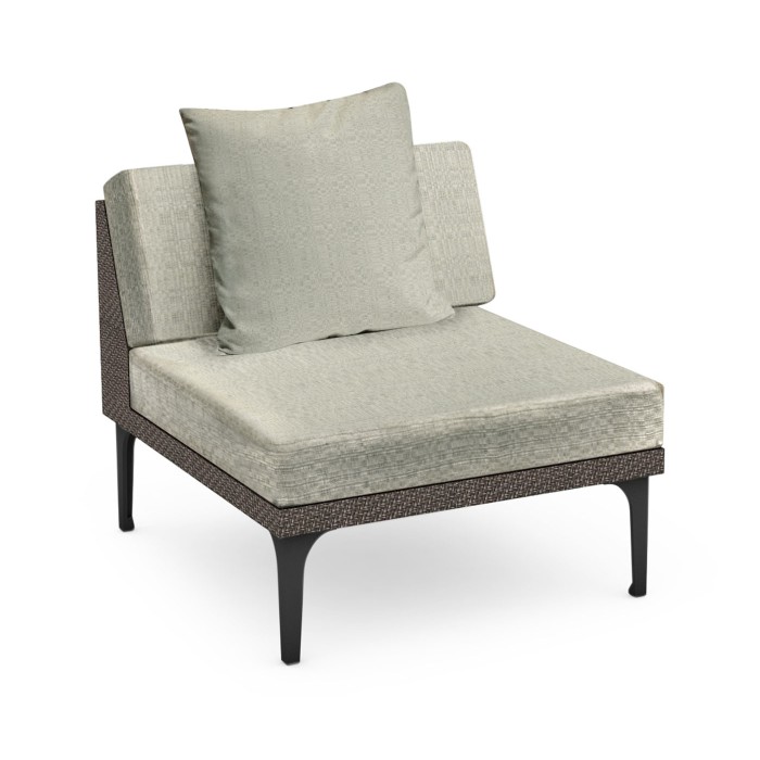 Dark Grey Rattan One-Seat Centre Sofa Sectional 32