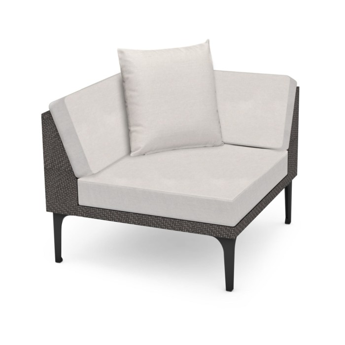 Dark Grey Rattan Corner Sofa Sectional 36