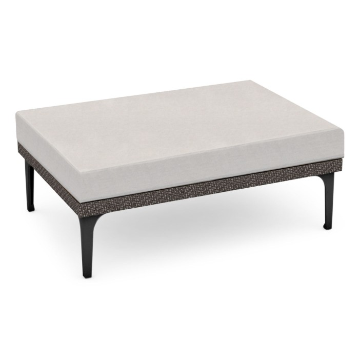 Dark Grey Rattan Rectangular Ottoman Sectional 42