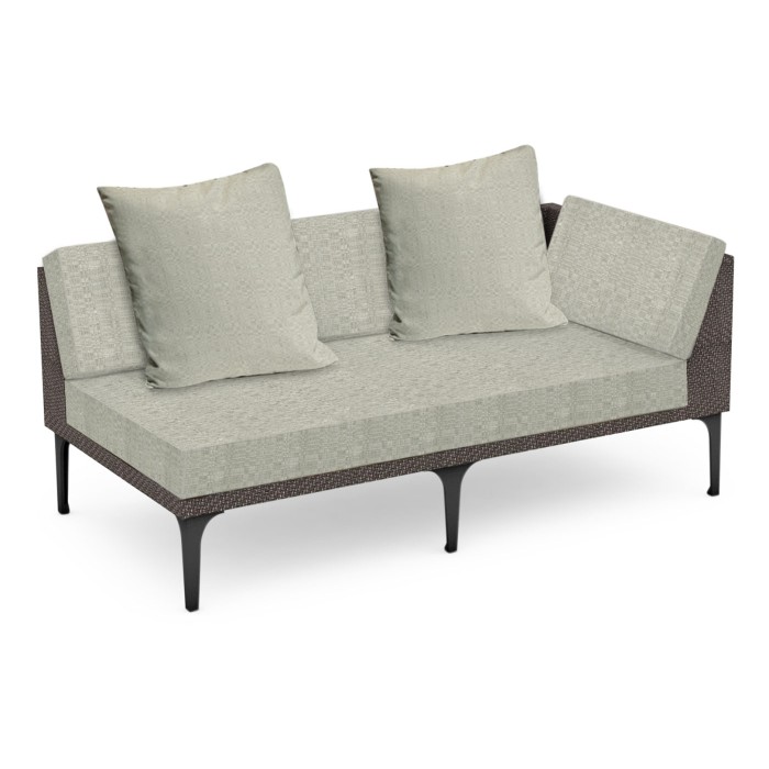 Dark Grey Rattan Left Two-Seat Sofa Sectional 67