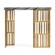 Rectangular Brass Console Table with a Grey Marble Top