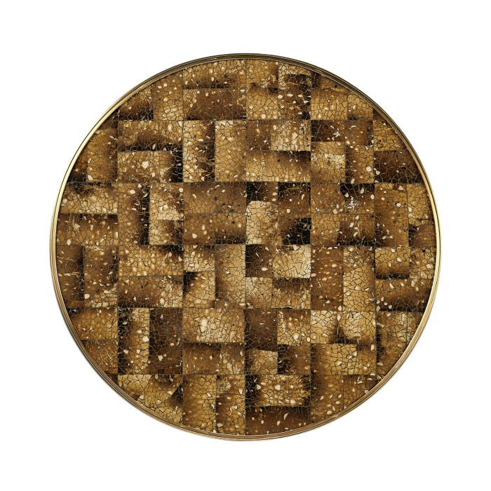 Round Dark Brown Eggshell Side Table