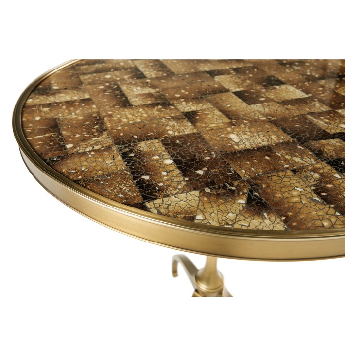 Round Dark Brown Eggshell Side Table