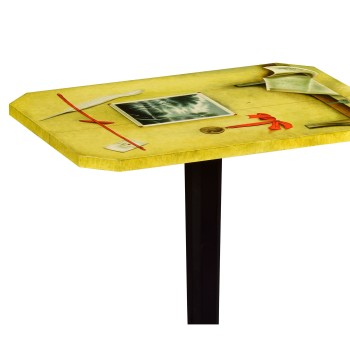 Rectangular Black & Trompe L'oeil Side Table