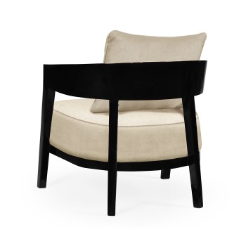 Smoky Black Tub Chair with Back Pillow