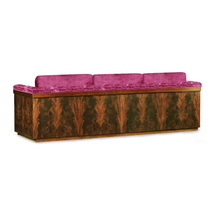 Antique Mahogany Brown High Lustre Sofa