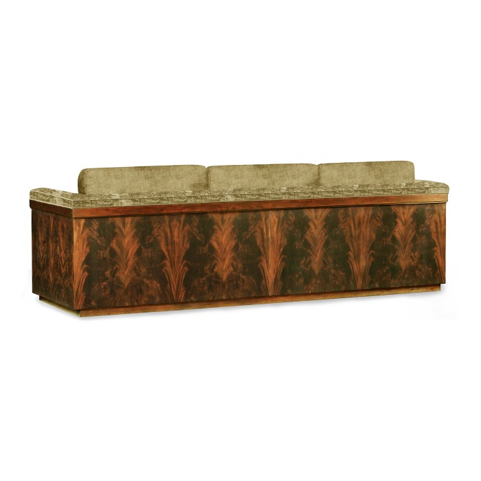 Antique Mahogany Brown High Lustre Sofa