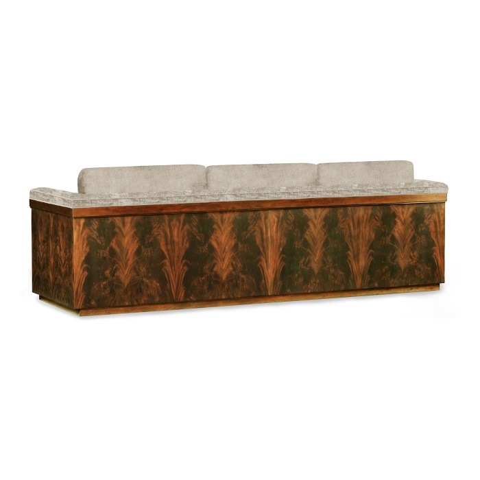 Antique Mahogany Brown High Lustre Sofa