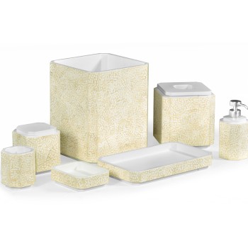 Dark Cream Eggshell Bathroom Accessory Set