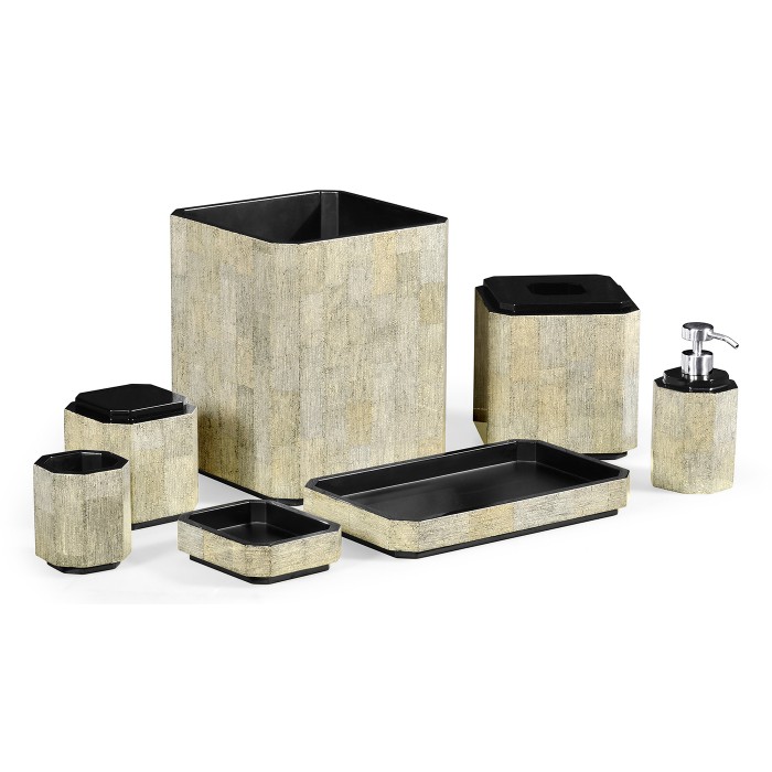 Black Brushed Eggshell Bathroom Accessory Set