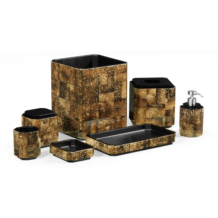 Dark Black Eggshell Bathroom Accessory Set