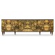 Dark Gold Walnut & Hand Painted TV Cabinet