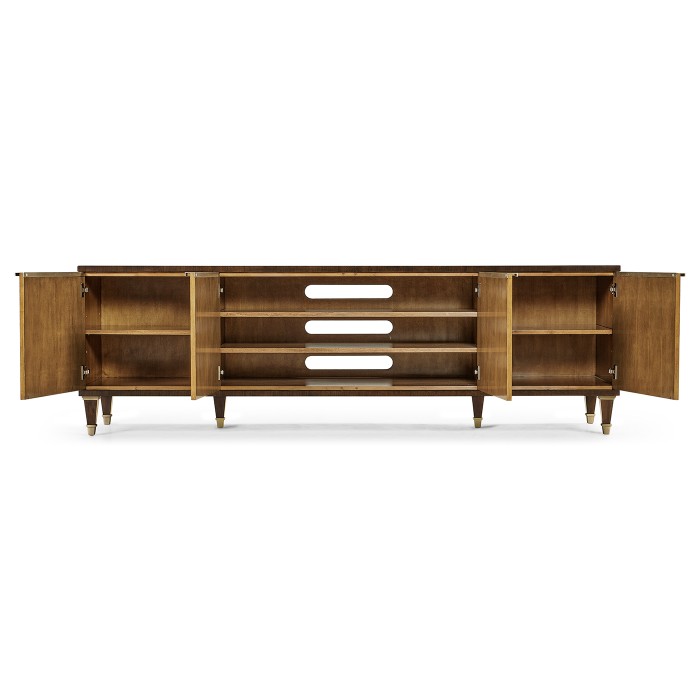Dark Gold Walnut & Hand Painted TV Cabinet