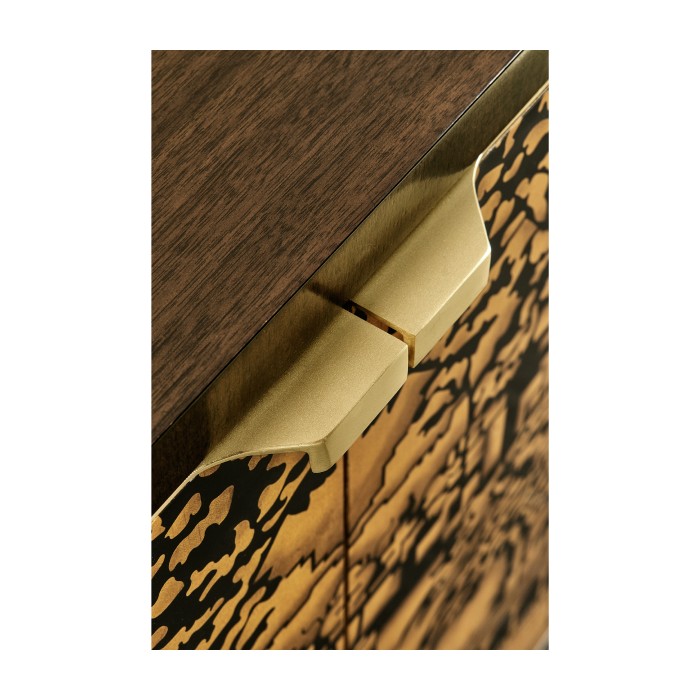 Dark Gold Walnut & Hand Painted TV Cabinet