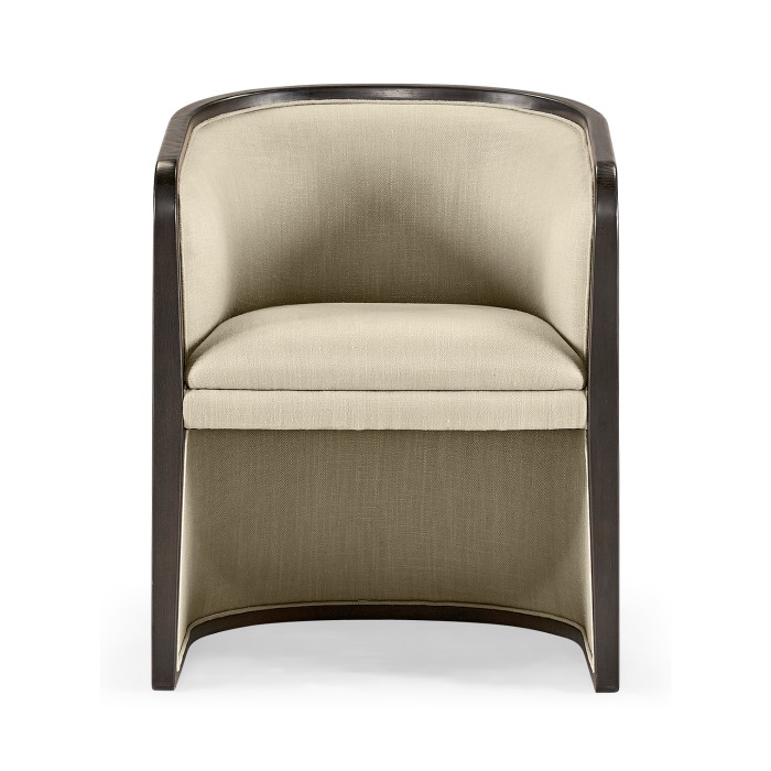 Dark Brown Ash & Woven Rattan Tub Chair