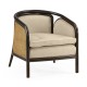 Dark Brown Ash & Woven Rattan Occasional Chair