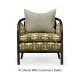 Dark Brown Ash & Woven Rattan Occasional Chair
