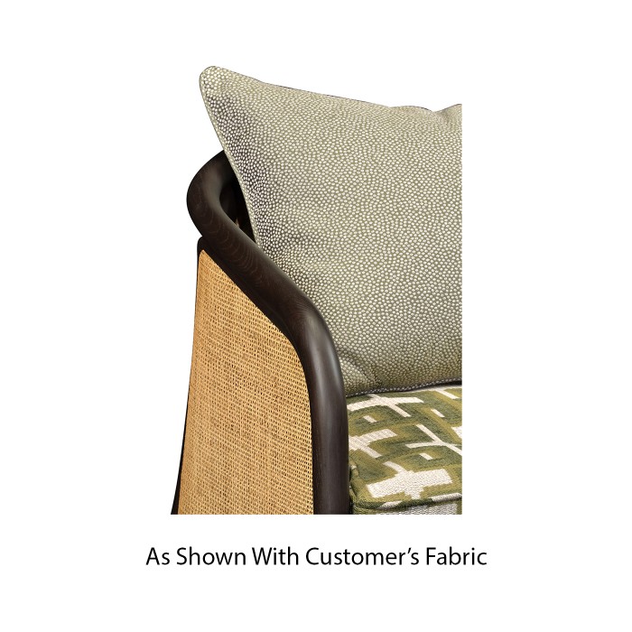 Dark Brown Ash & Woven Rattan Occasional Chair