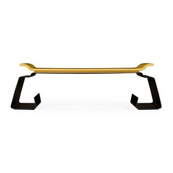 Asian Peking Yellow & Bronzed Iron Coffee Table