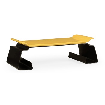 Asian Peking Yellow & Bronzed Iron Coffee Table