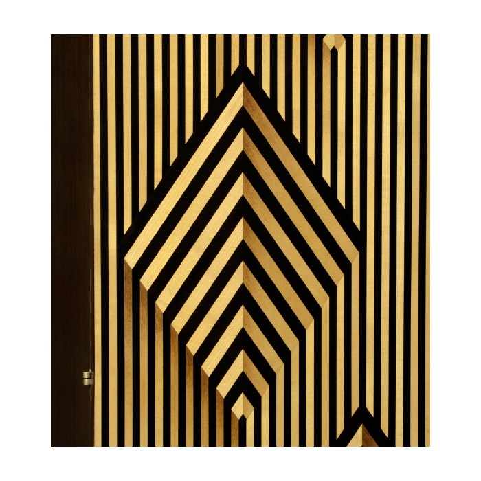 Op Art Diamond Bright Satinwood Left Drinks Cabinet
