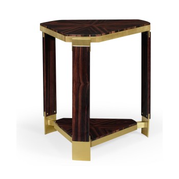Triangular Dark Macassar Ebony Side Table