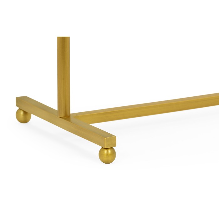 Round Antique Brass & Zebrano Dressing Table Mirror