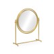 Round Antique Brass & Zebrano Dressing Table Mirror