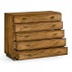 Rectangular Medium Brown Elm Chest of Five Drawers