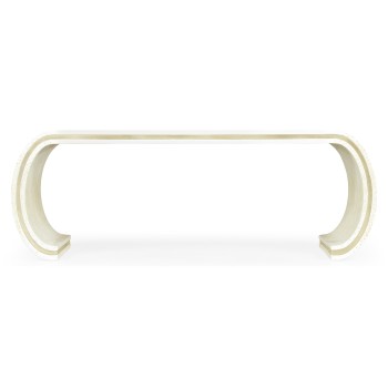 Curved Edges Ivory Eggshell Coffee Table