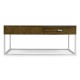 Square Autumn Walnut Coffee Table with Two Glass Top Drawers