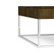Square Autumn Walnut Coffee Table with Two Glass Top Drawers