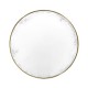 Small Round Antique Satin Gold Brass & Antique Glass Vanity Table