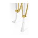 Small Round Antique Satin Gold Brass & Antique Glass Vanity Table