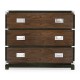 Campaign Style Dark Santos Rosewood Chest of Three Drawers