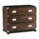 Campaign Style Dark Santos Rosewood Chest of Three Drawers