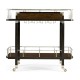 Rectangular Campaign Style Rolling Bar Cart