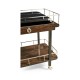 Rectangular Campaign Style Rolling Bar Cart