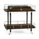Rectangular Campaign Style Rolling Bar Cart