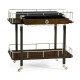 Rectangular Campaign Style Rolling Bar Cart